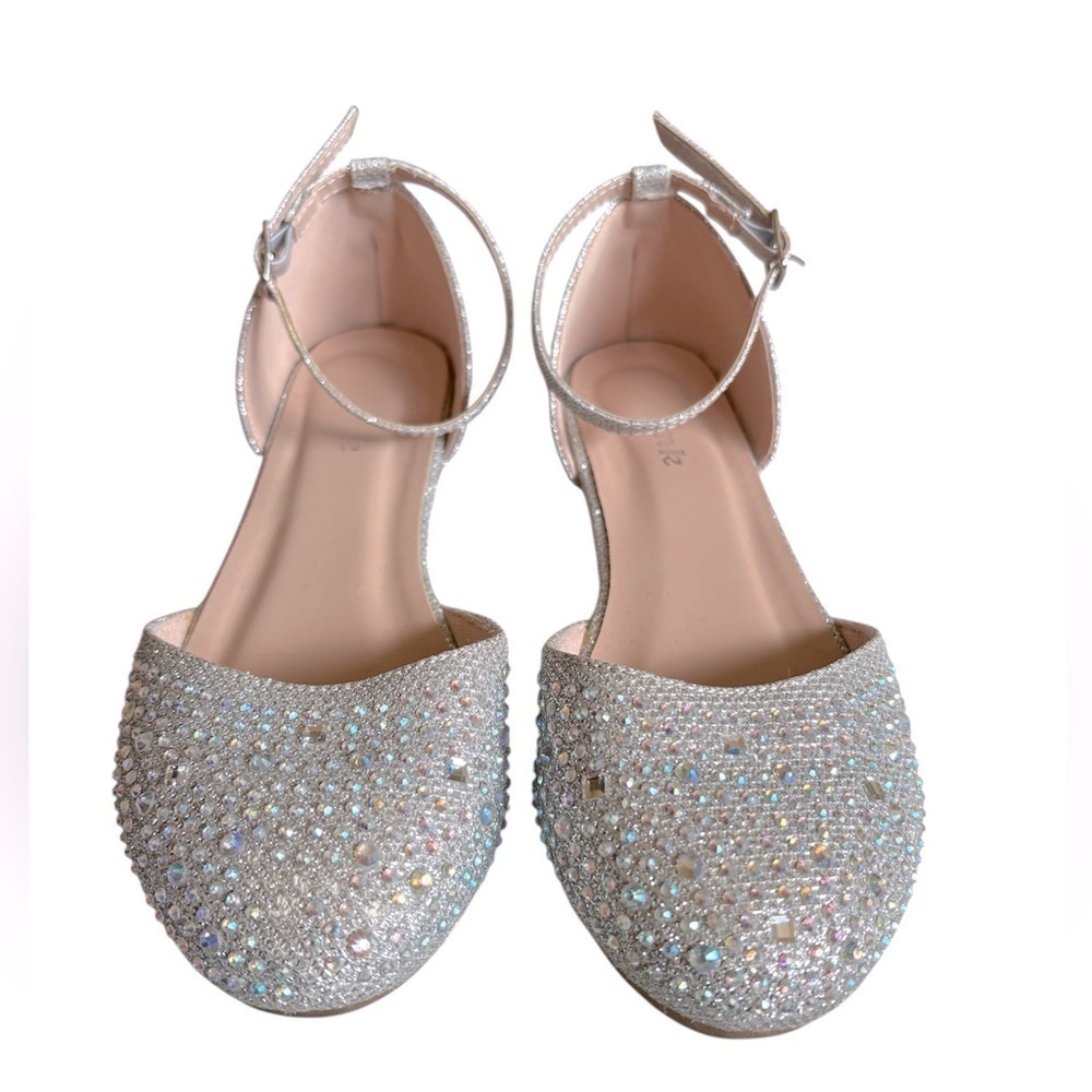 Link bling rhinestone shoes for girl Sz 3 adjustable strap summer wedding party